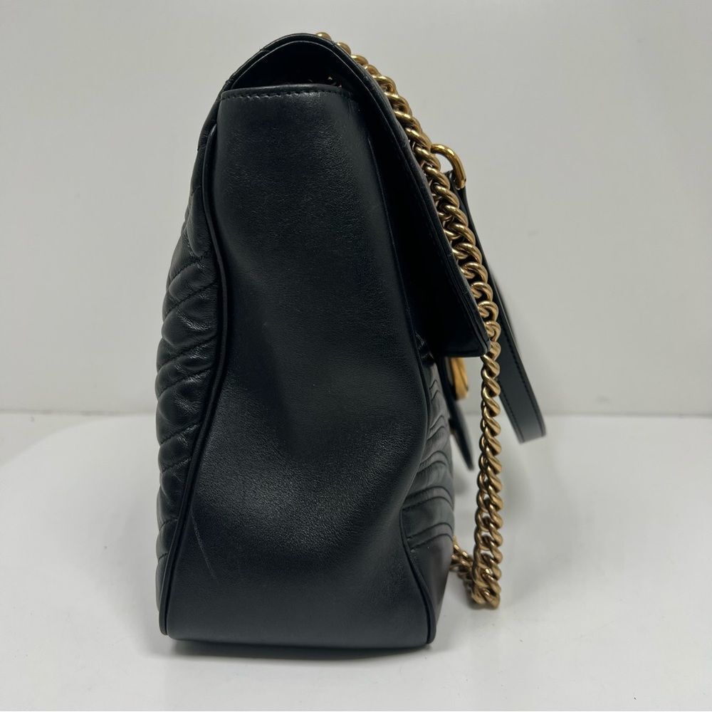 GUCCI Large Marmont Matelasse Shoulder Bag Black 498090 - Picture 4 of 16